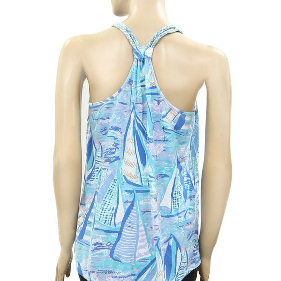 Lilly Pulitzer Aleida Tank Top Racerback Braided Jersey Beach Resort S 270230 - Picture 6 of 7